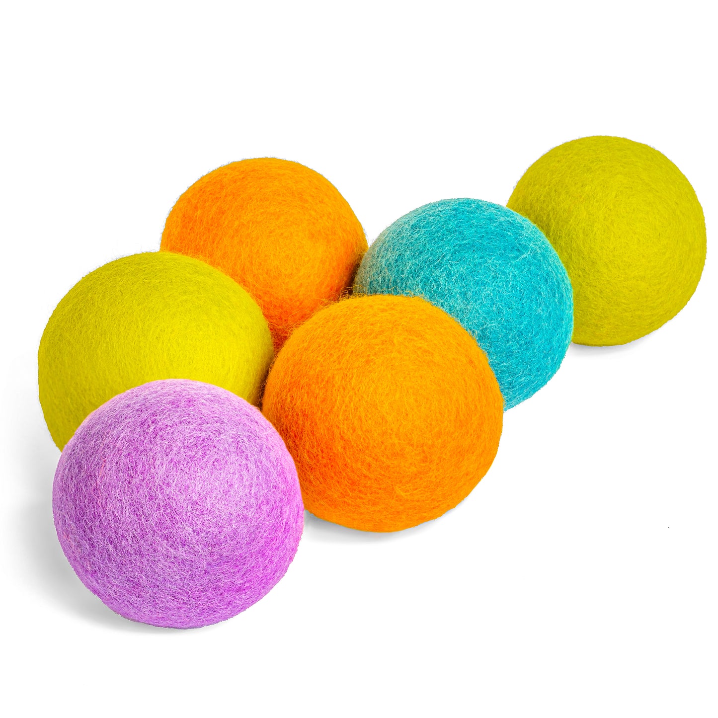 Eco-Friendly Merino Wool Dryer Balls - 6 Pack, Vibrant Colors, Reusable